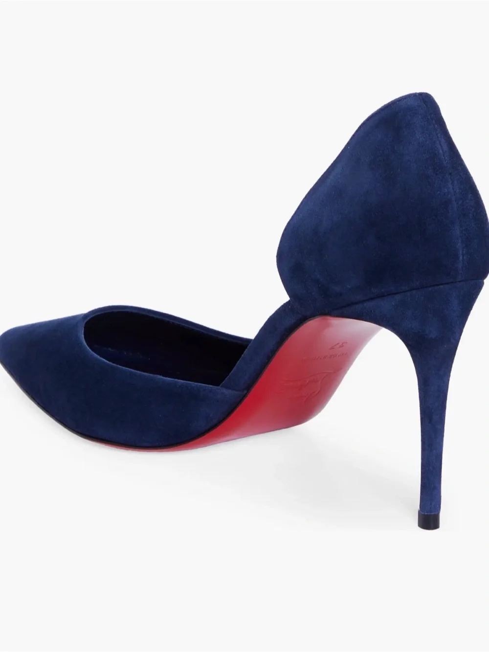 Christian Louboutin Blue Suede D'Orsay Iriza Pointed-Toe Pump Size EU 40 - Picture 2 of 13